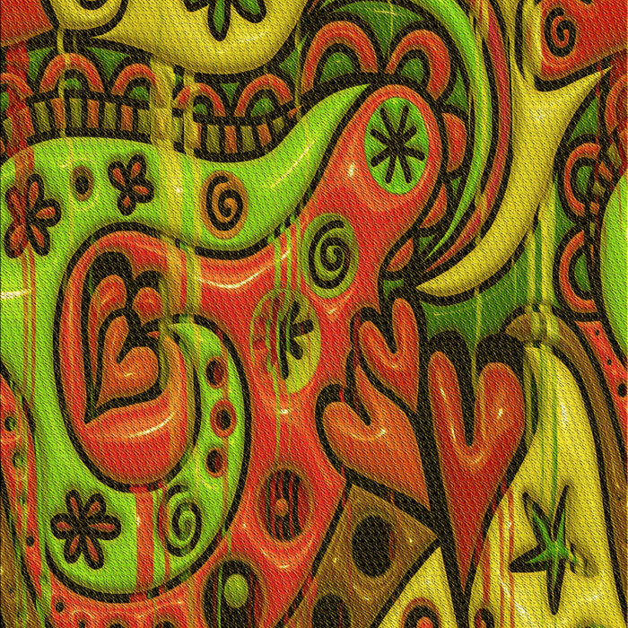 Patterned Saffron Red Rug, pat3034yw