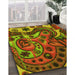 Machine Washable Transitional Saffron Red Rug in a Family Room, wshpat3034yw