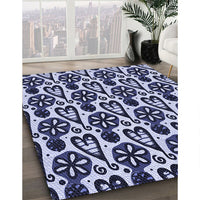 Patterned Blue Rug, pat3035blu