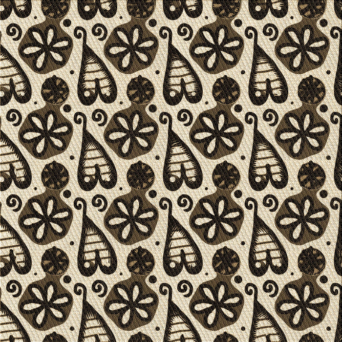 Round Patterned Midnight Gray Rug, pat3035brn