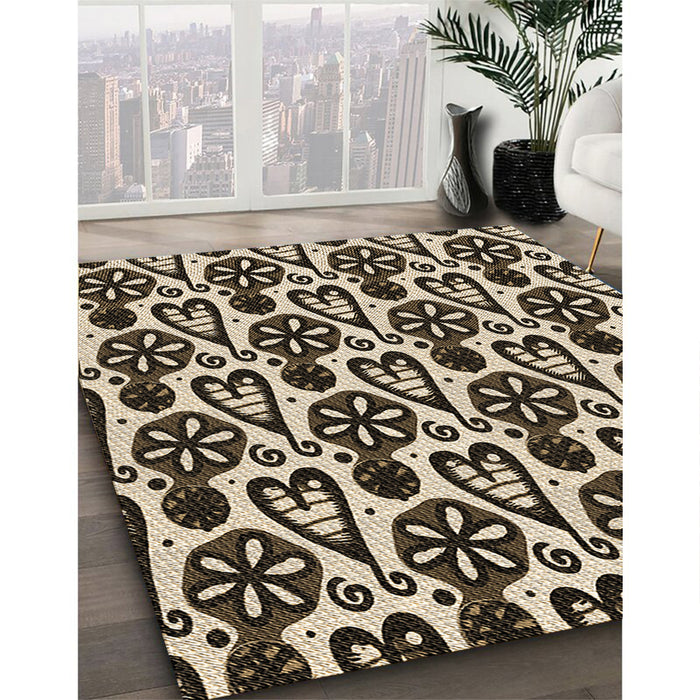 Machine Washable Transitional Midnight Gray Rug in a Family Room, wshpat3035brn
