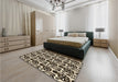 Patterned Midnight Gray Rug in a Bedroom, pat3035brn