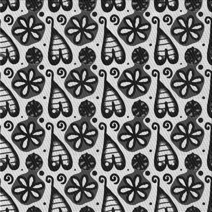 Round Patterned Charcoal Black Rug, pat3035gry