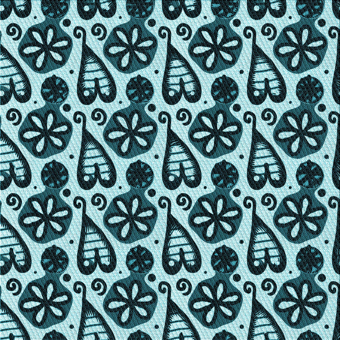 Round Patterned Deep Teal Green Rug, pat3035lblu