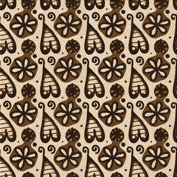 Round Patterned Red Rug, pat3035org