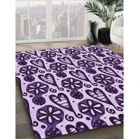 Patterned Mauve Purple Rug, pat3035pur