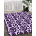 Patterned Mauve Purple Rug in Family Room, pat3035pur