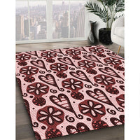 Patterned Pastel Pink Rug, pat3035rd