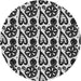 Sideview of Patterned Charcoal Black Novelty Rug, pat3035