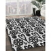 Machine Washable Transitional Charcoal Black Rug in a Family Room, wshpat3035