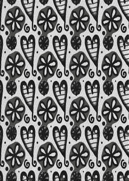 Patterned Charcoal Black Novelty Rug, pat3035