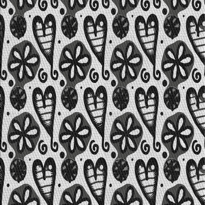 Patterned Charcoal Black Novelty Rug, pat3035