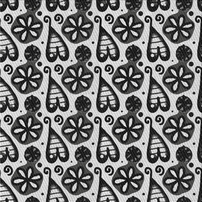 Square Patterned Charcoal Black Novelty Rug, pat3035