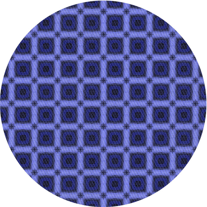 Square Patterned Denim Dark Blue Rug, pat3036blu