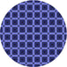 Square Patterned Denim Dark Blue Rug, pat3036blu