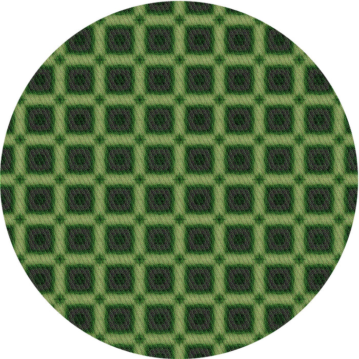 Square Patterned Dark Lime Green Rug, pat3036grn