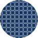 Square Patterned Blue Rug, pat3036lblu