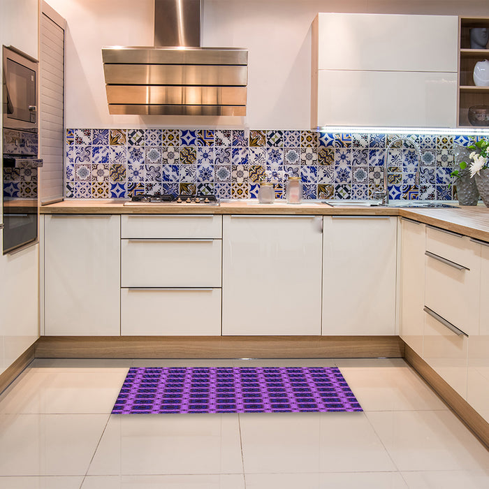 Patterned Bright Purple Rug in a Kitchen, pat3036pur
