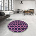 Round Patterned Purple Novelty Rug in a Office, pat3036