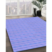 Patterned Light Slate Blue Rug, pat3037pur