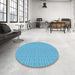 Round Patterned Novelty Rug in a Office, pat3037