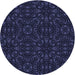 Square Patterned Deep Periwinkle Purple Rug, pat3038blu