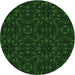 Square Patterned Green Rug, pat3038grn