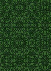 Machine Washable Transitional Green Rug, wshpat3038grn