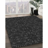 Patterned Midnight Gray Rug, pat3038gry