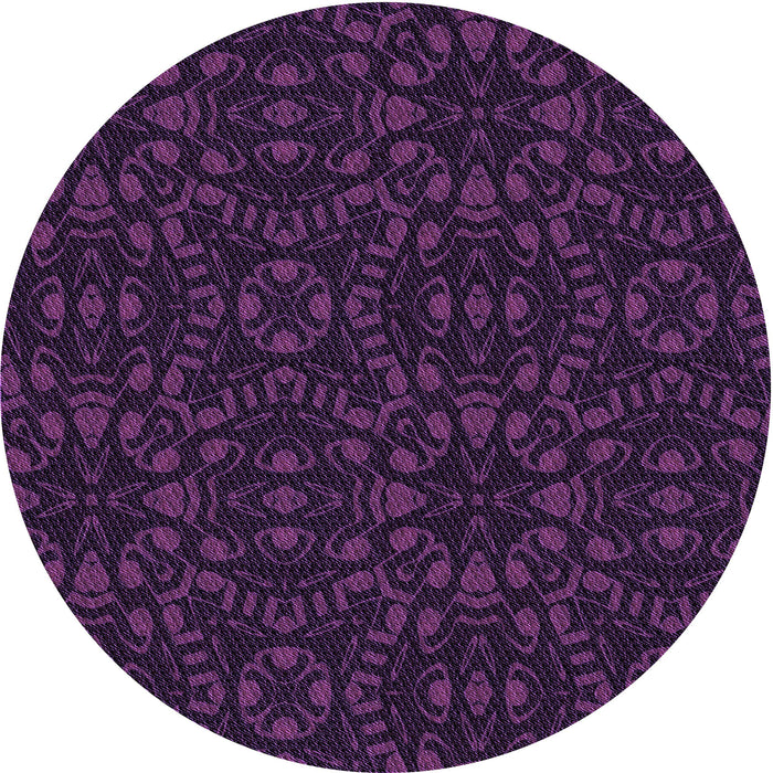Square Machine Washable Transitional Deep Purple Rug in a Living Room, wshpat3038pur