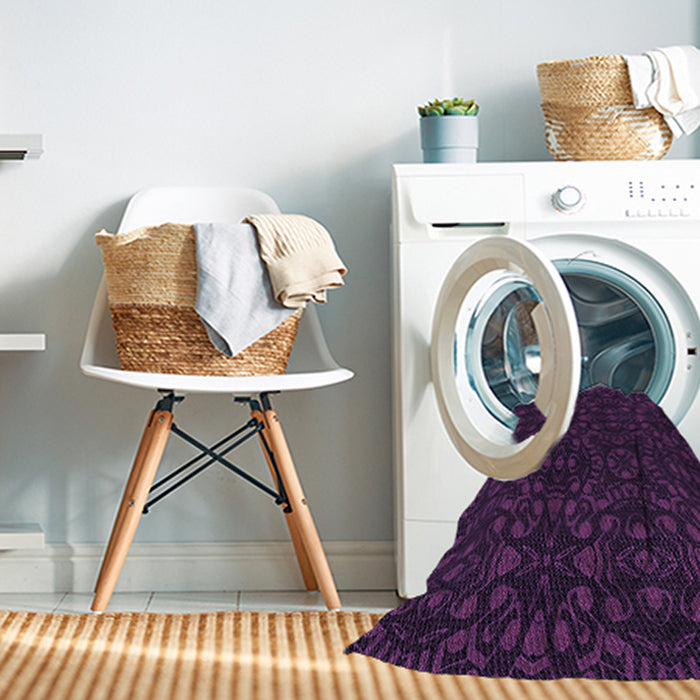 Machine Washable Transitional Deep Purple Rug in a Washing Machine, wshpat3038pur