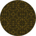 Square Patterned Dark Bronze Brown Rug, pat3038yw