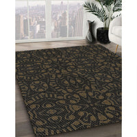 Patterned Black Novelty Rug, pat3038