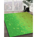 Machine Washable Transitional Green Rug in a Family Room, wshpat304grn