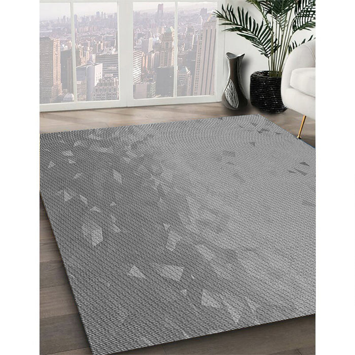 Patterned Dark Gray Rug in Family Room, pat304gry