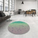 Round Patterned Camouflage Green Rug in a Office, pat304lblu