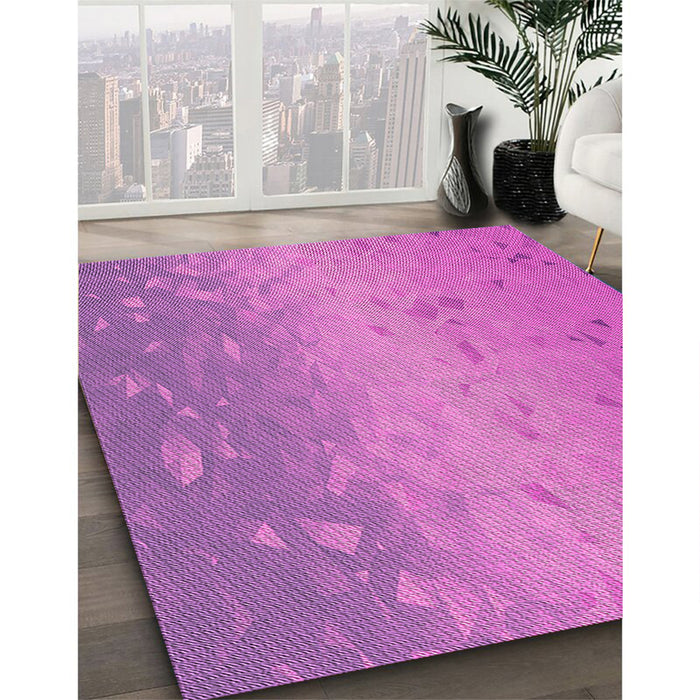 Patterned Purple Rug in Family Room, pat304pur
