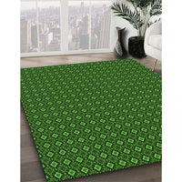 Patterned Deep Emerald Green Rug, pat3040grn