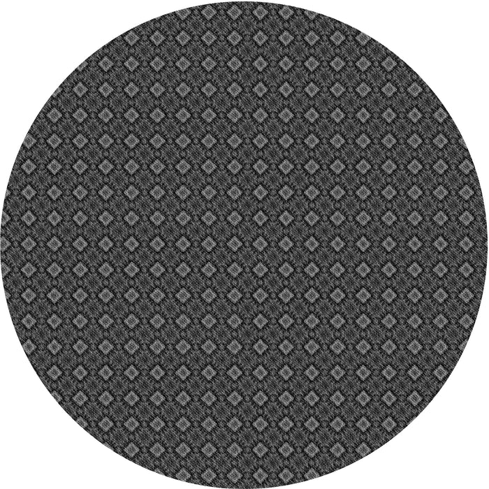 Square Patterned Charcoal Black Rug, pat3040gry