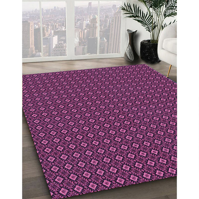Patterned Magenta Pink Rug in Family Room, pat3040pur