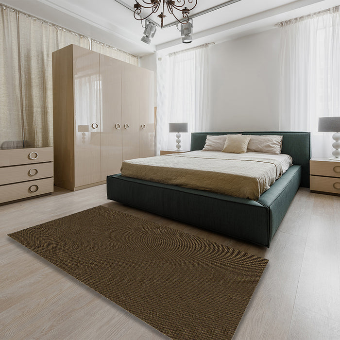 Patterned Black Brown Rug in a Bedroom, pat3041brn