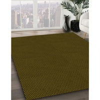 Patterned Dark Bronze Brown Rug, pat3041yw