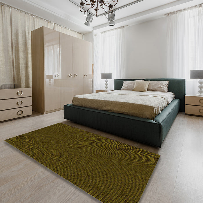 Patterned Dark Bronze Brown Rug in a Bedroom, pat3041yw