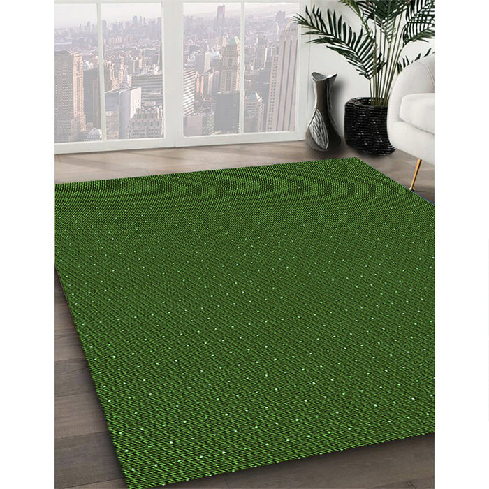 Patterned Dark Forest Green Rug in Family Room, pat3042grn