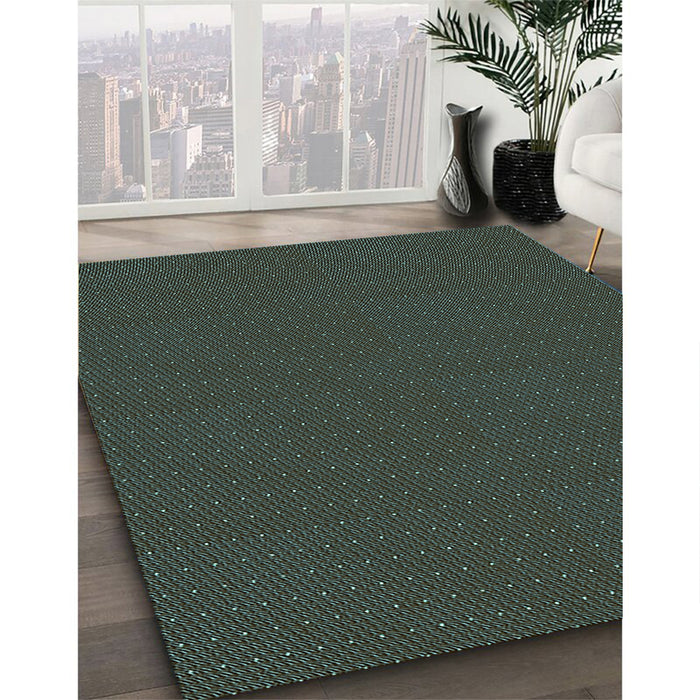Machine Washable Transitional Dark Forest Green Rug in a Family Room, wshpat3042lblu