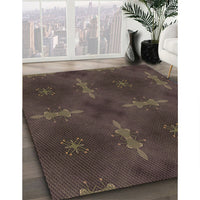 Patterned Burgundy Brown Rug, pat3045brn