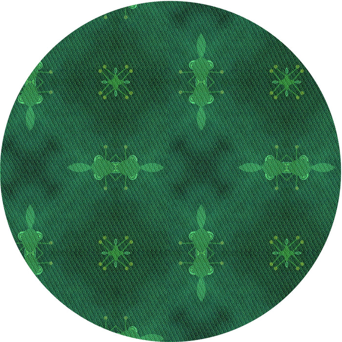 Square Machine Washable Transitional Deep Teal Green Rug in a Living Room, wshpat3045grn