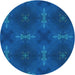 Square Patterned Blueberry Blue Rug, pat3045lblu