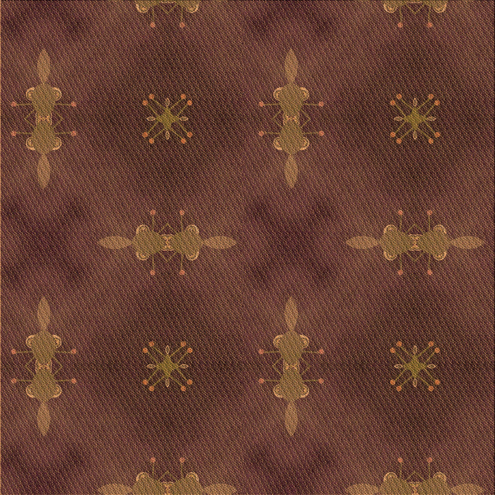 Round Patterned Red Rug, pat3045org