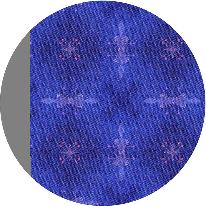 Square Machine Washable Transitional Blue Orchid Blue Rug in a Living Room, wshpat3045pur